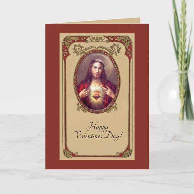Carte St. Valentine's Day Sacred Heart of Jesus (Devant)