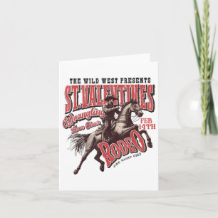 Carte St. Valentines Wild West Rodeo Vintage Western Vac
