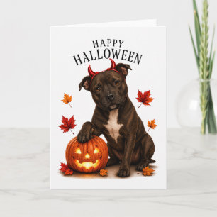 Carte Staffie Staffordshire Diable Chien