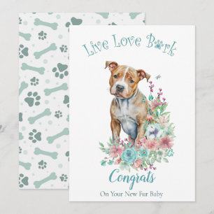 Carte Staffordshire Terrier Floral