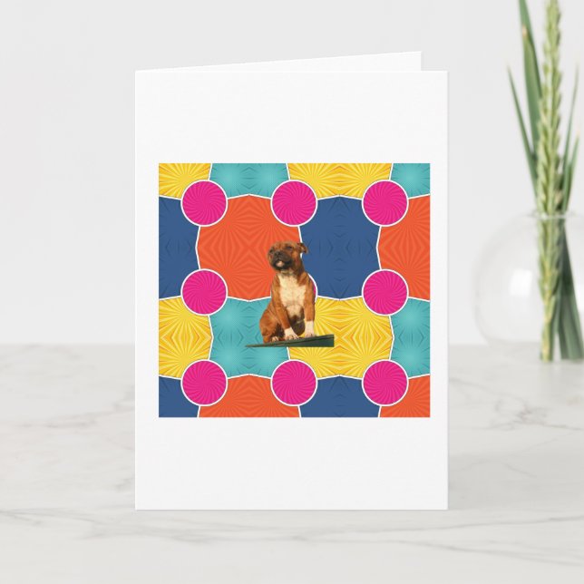 Carte Staffy bright colours (Devant)