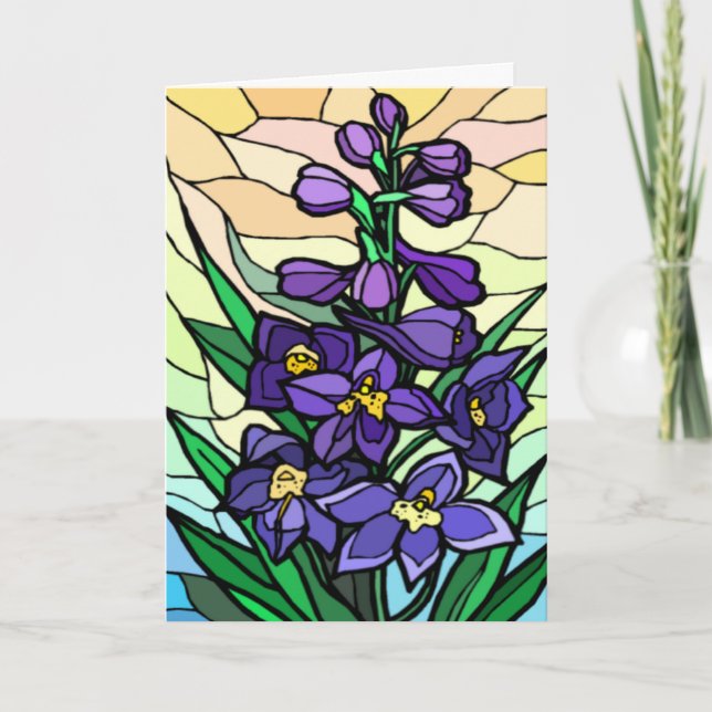Carte Stain Glass Dendrobium  Card (Devant)