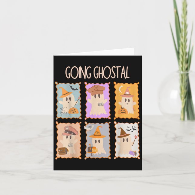 Carte Stal Service Timbre Ghost Halloween Mail Lady Stwo (Devant)