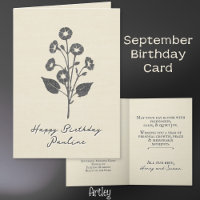 Stamped Morning Gloire Septembre Fleur lin de nais