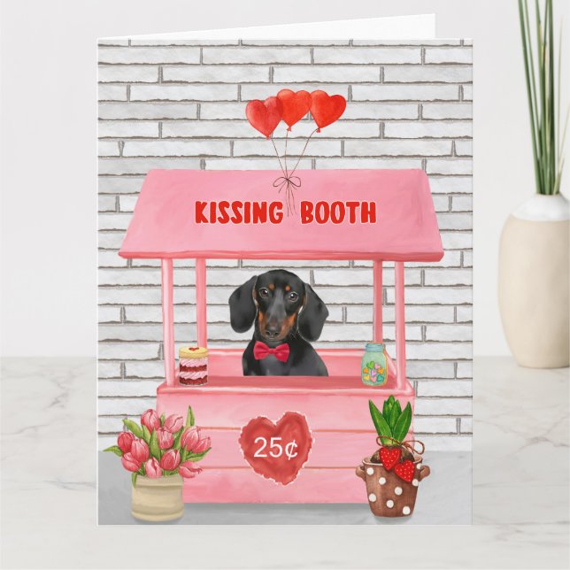 Carte Stand de bisous pour chien de la Saint-Valentin po (Devant)