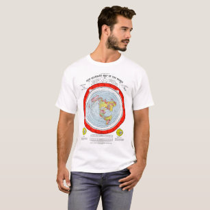 Carte standard de la terre plate du T-shirt du