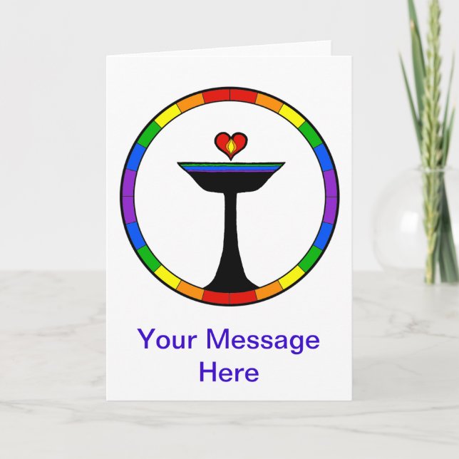 Carte Standing Rainbow Chalice Customizable (Devant)
