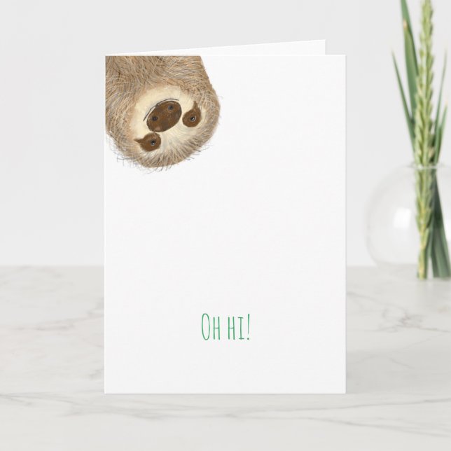 Carte Stanley sloth 'oh salut ! ' (Devant)