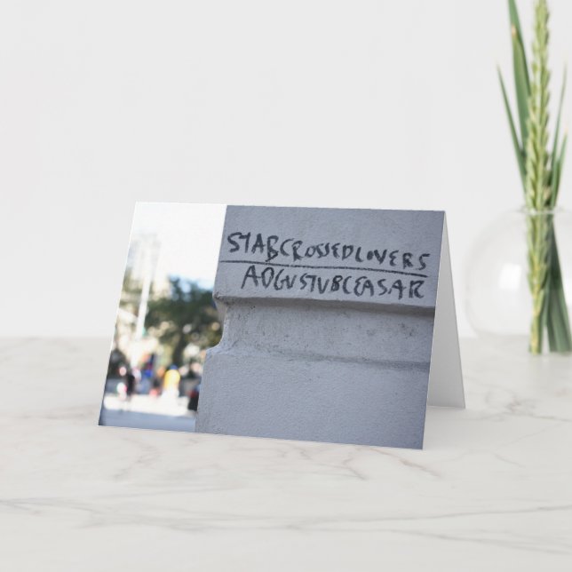 Carte Star Crossed Lovers Shakespeare Graffiti NYC (Devant)