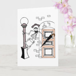 Carte Star de cinéma squelette chantant en pluie avec pa