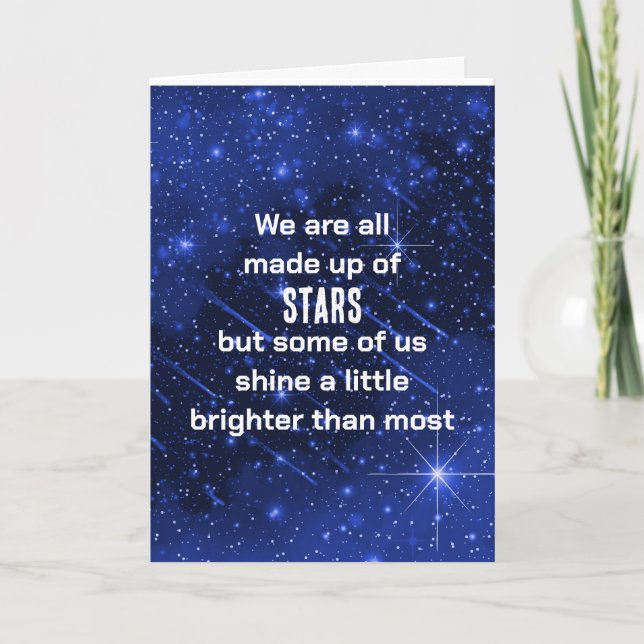Carte Star Galaxy Anniversaire En Bleu (Devant)