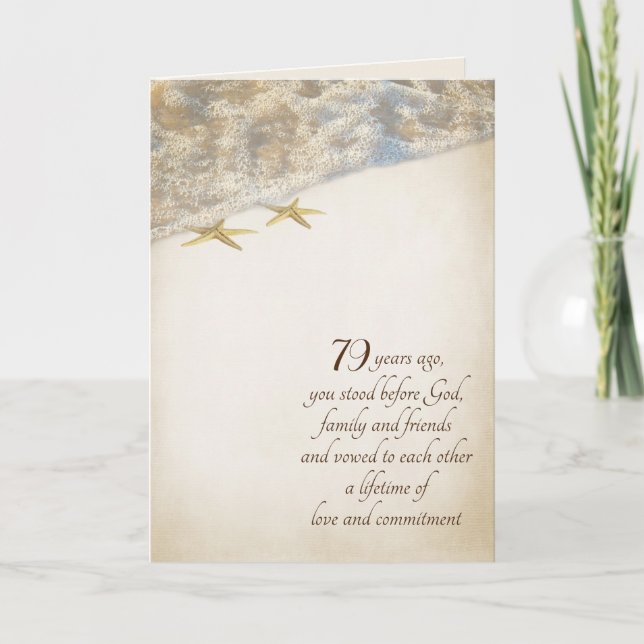 Carte Starfish On Beach pour 79e Anniversaire (Devant)