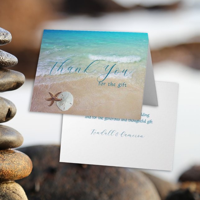 Carte Starfish Sand Dollar Beach Thank You Message Card (Créateur téléchargé)