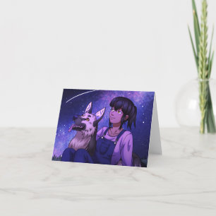 Carte Stargazing avec un chien
