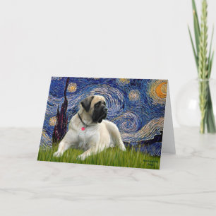 Carte Starry Night - Bull Mastiff (allongé)