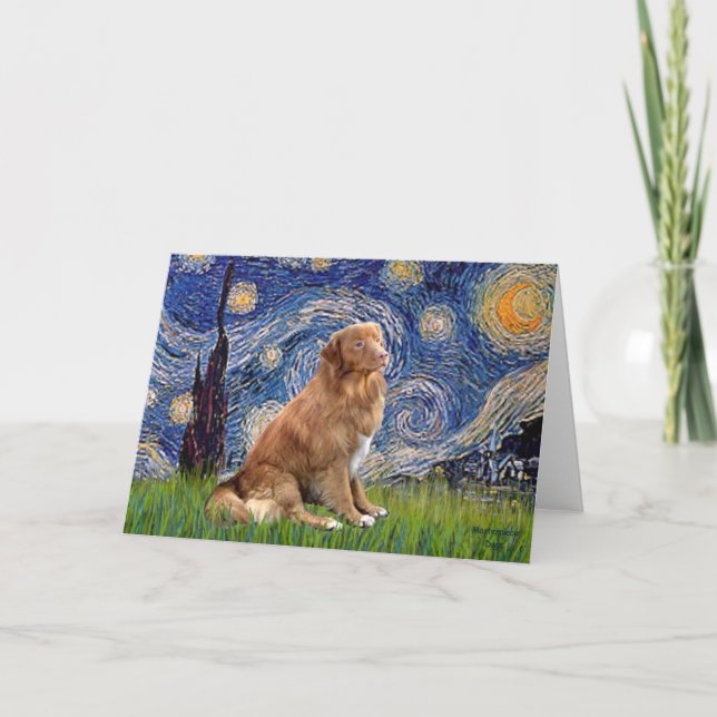 Carte Starry Night - Nova Scotia Duck Rolling Retriever (Devant)