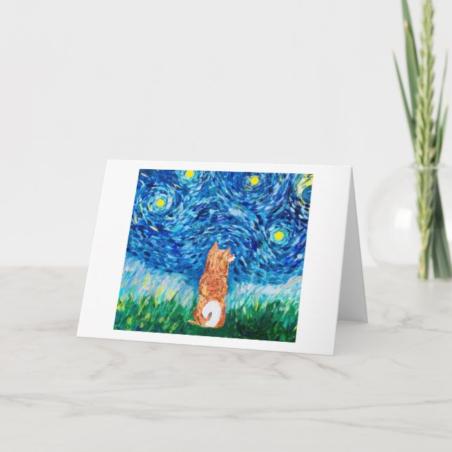Carte Starry Night Shiba Inu<Blank Inside> (Devant)