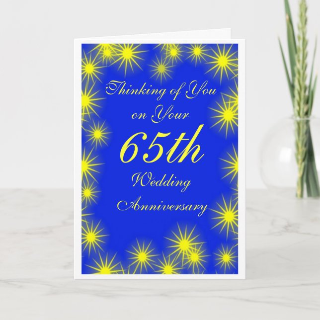 Carte Stars Personnalisé 65e anniversaire de Mariage (Devant)