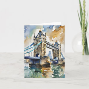 Carte Station d'aquarelle London Tower Bridge