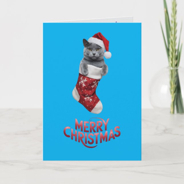 Carte Stationnement de Noël bleu russe (Devant)