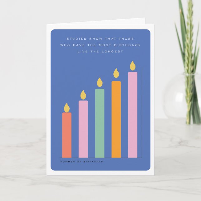 Carte Statistiques Graphique Funny Birthday Grey Card (Devant)