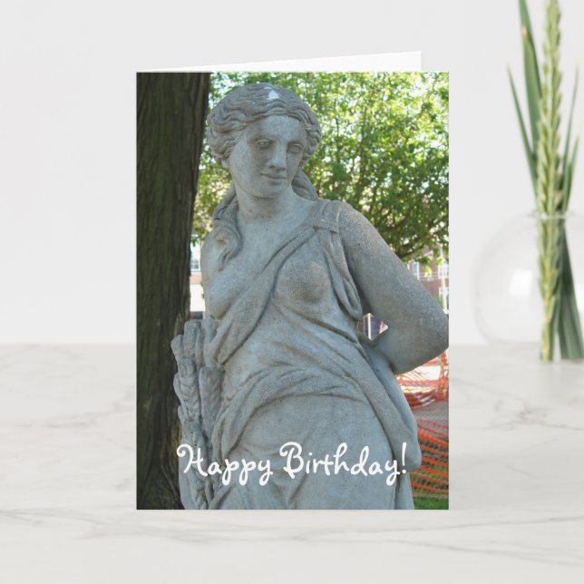 Carte Statue dans le parc, Joyeux anniversaire ! (Devant)