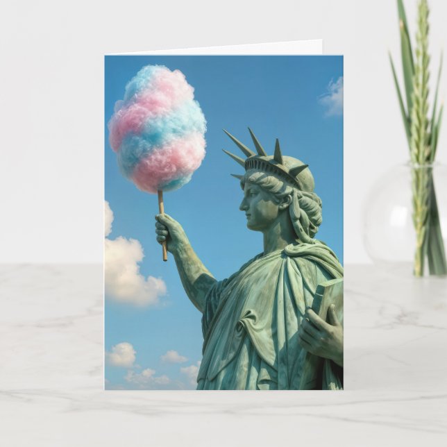 Carte Statue de la Liberté d'anniversaire avec barbe à p (Devant)