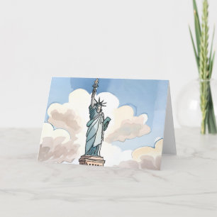 Carte Statue de la Liberté   Monument aquarelle