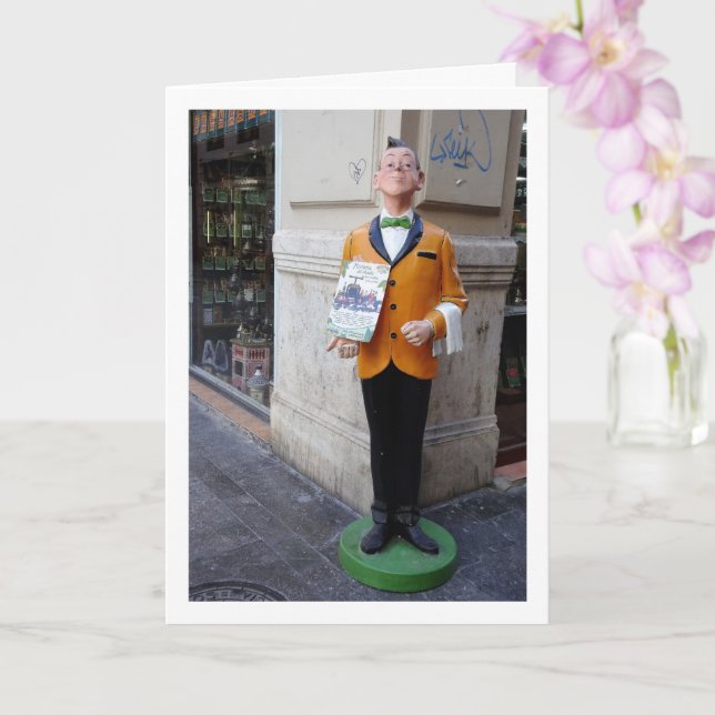 Carte Statue de rue espagnole, ville de Valence, Espagne (Orchidée)