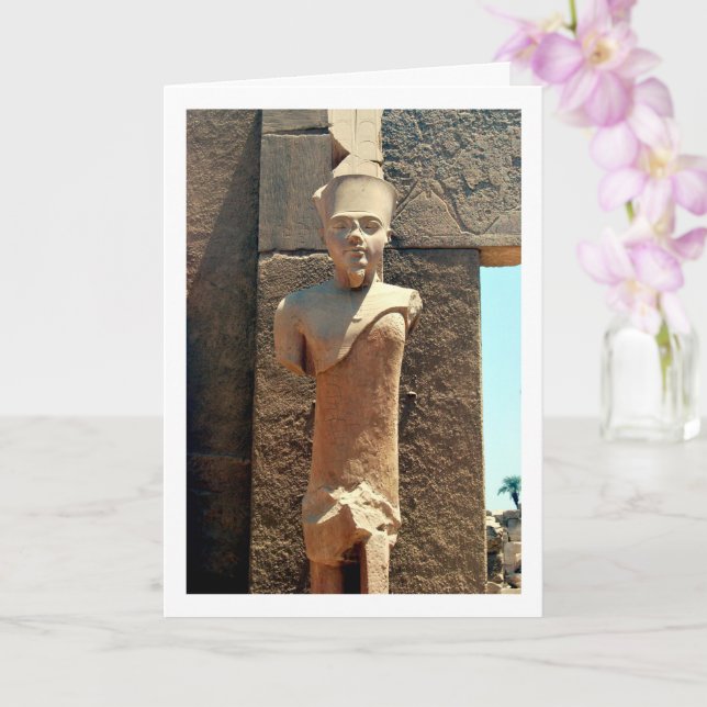 Carte Statue égyptienne antique, Louxor, Egypte (Orchidée)