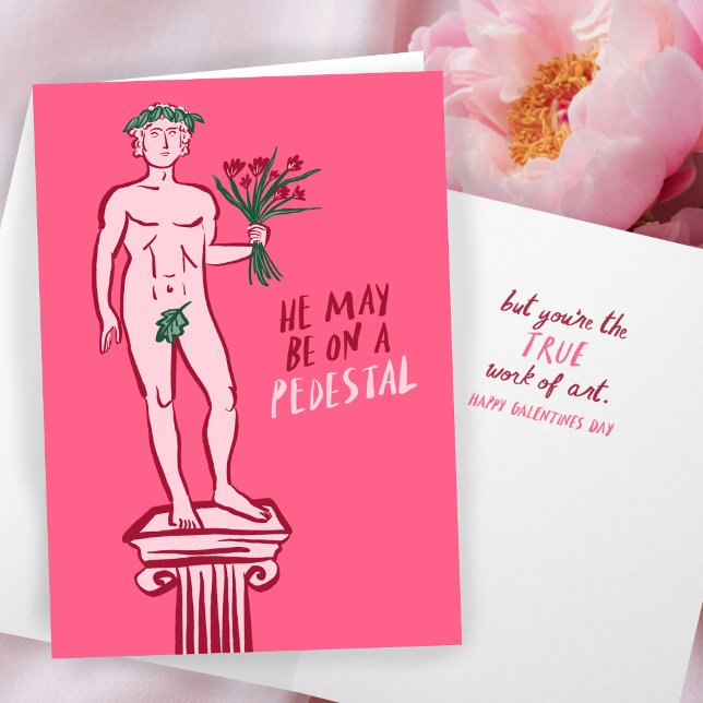 Carte STATUE GALENTINE Saint-Valentin Fantaisiste Drôle  (STATUE GALENTINE Valentine Whimsical Funny Hype Card
)
