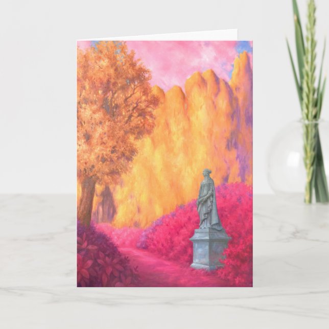 Carte "Statue in a Garden." Greeting Card (Devant)