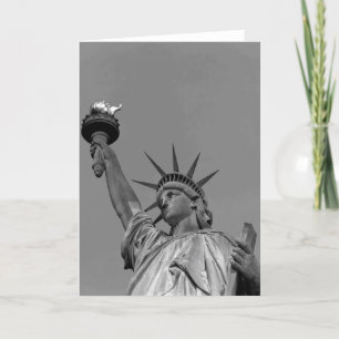 Carte Statue noire et blanche de Liberty New York