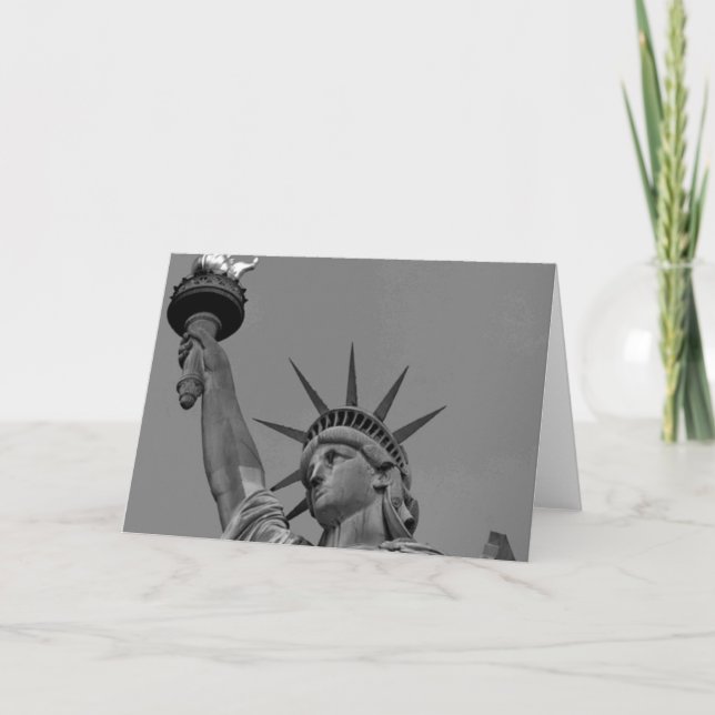 Carte Statue noire et blanche de Liberty New York (Devant)