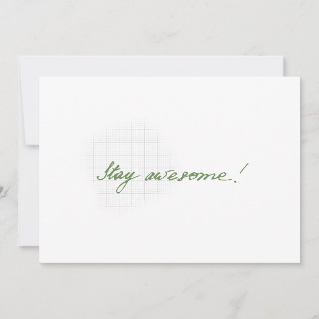 Carte Stay awesome minimal handwritten card  (Devant)