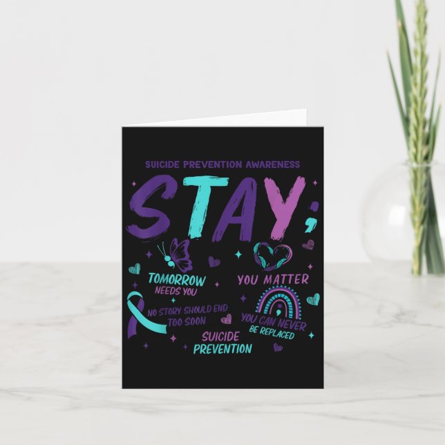 Carte Stay Tomorrow Needs You Suicide Prevention Awarene (Devant)
