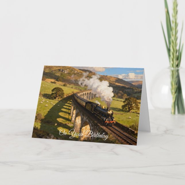 Carte Steam Train on Viaduct (Devant)