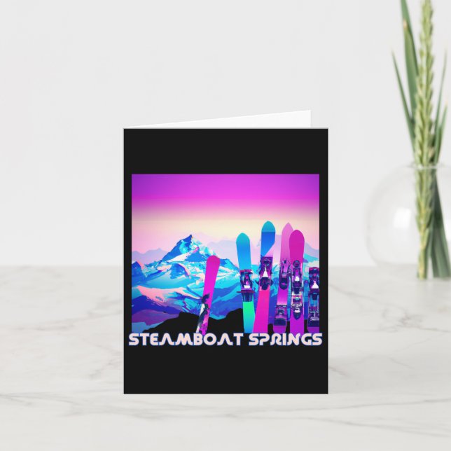 Carte Steamboat Springs Ski Retro 80's Style Ski Et (Devant)