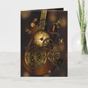 Carte Steampunk Anniversaire Grandson Metal Gears Guitar