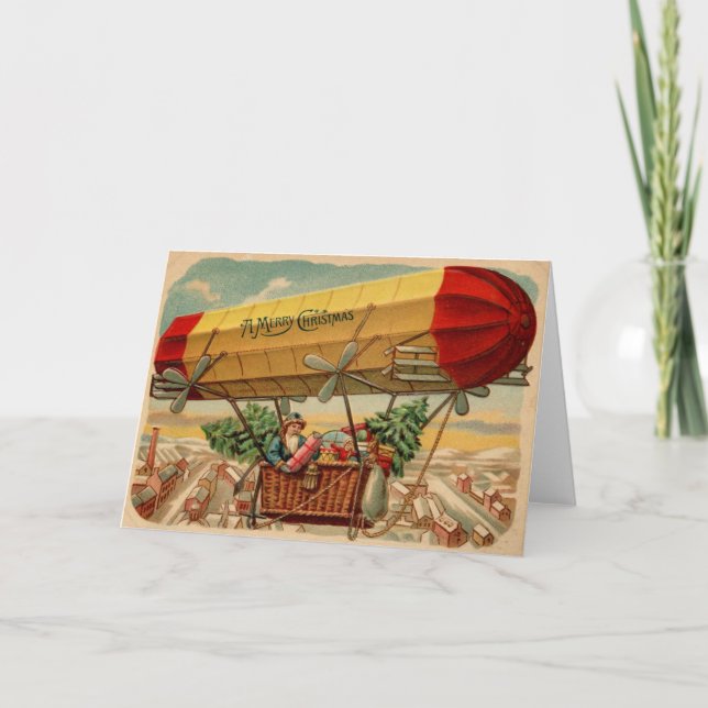 Carte Steampunk Christmas Dirigible I (Devant)