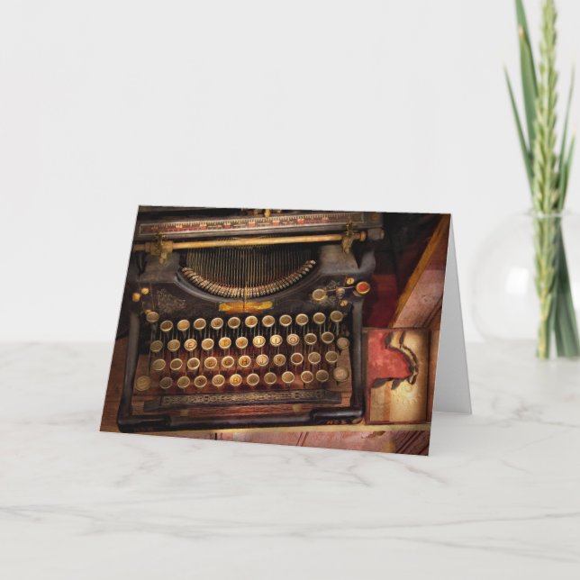 Carte Steampunk - Juste une machine à écrire ordinaire (Devant)