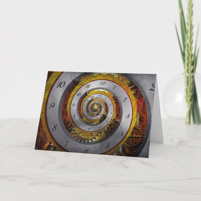 Carte Steampunk - spirale - temps infini (Devant)