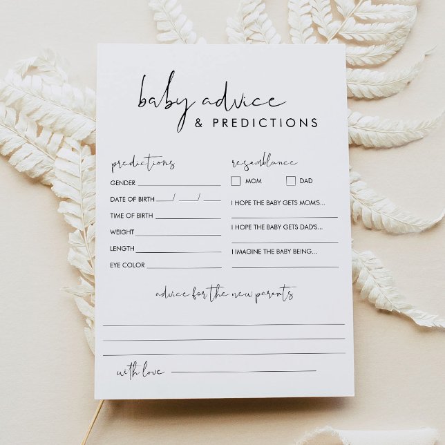 Carte STELLA Baby shower Conseils et prédictions (Créateur téléchargé)