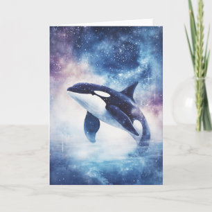 Carte Stellar Orca Gliding dans le ciel nocturne