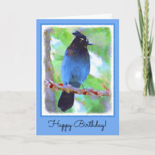 Carte Steller's Jay Painting - Art original pour oiseaux