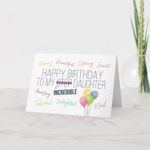 Carte Step Fille Anniversaire, Vous Êtes Incroyable !