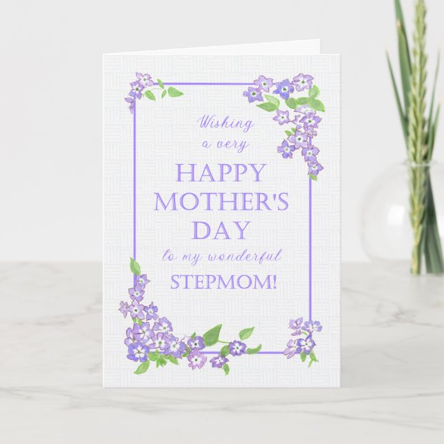 Carte Step Maman's Day Mauve Phlox Flowers Card (Devant)