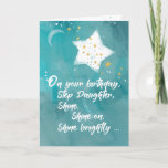 Carte Stepdaughter Tween or Teen Birthday Night Sky<br><div class="desc">This birthday card is meant for your step daughter who is celebrating her special day. Notez que vous savez que vous avez une bright star dans votre vie et que vous avez ce she should keep on shining.</div>