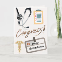 Stéthoscope et caducée d'or Félicitations au docte