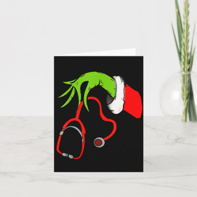 Carte Stethoscope Santa Funny Christmas Xmas Nurse Nursi (Devant)